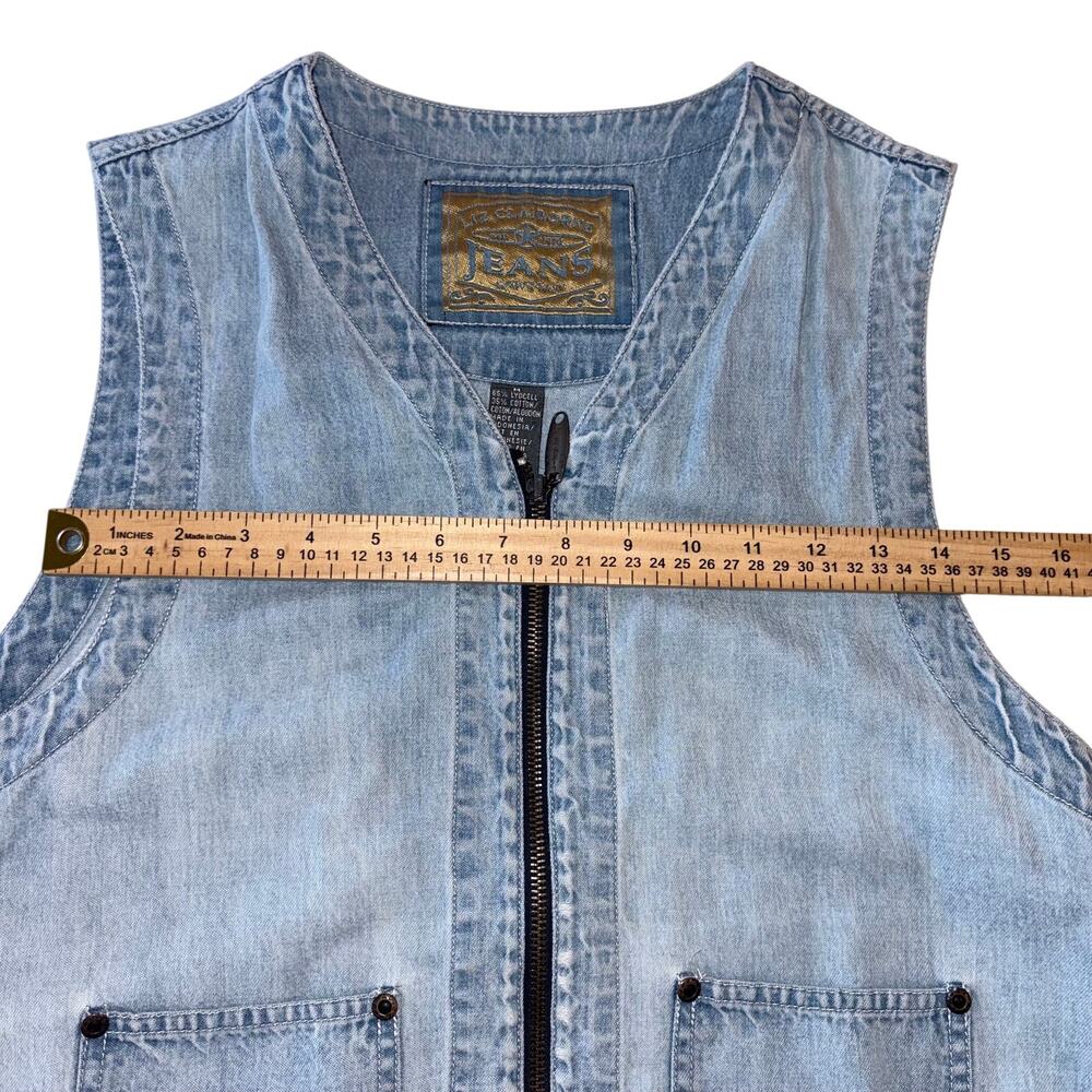 Vintage Liz Claiborne 90s Denim Light Wash Zip utility Y2k Grunge - Picture 7 of 9
